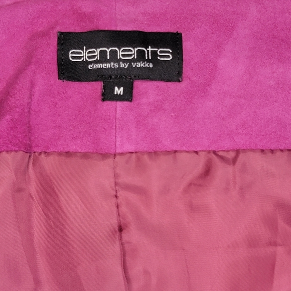 Elements by Vakko 100% Goat Suede Fusia Shacket, Asymmetrical Hem, size M - Picture 8 of 11